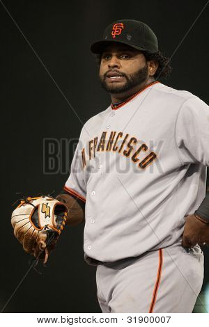 LOS ANGELES - 22 september: San Francisco Giants 3B Pablo Sandoval #48 under Major League Baseball g