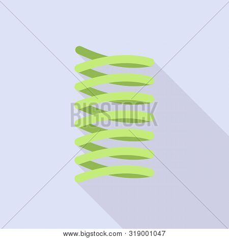 Green Spring Coil Icon. Flat Illustration Of Green Spring Coil Vector Icon For Web Design