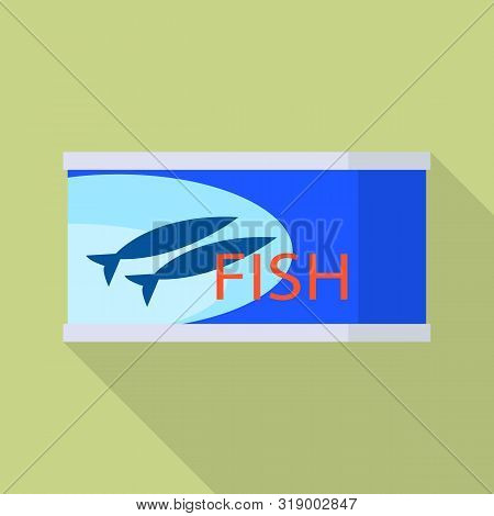 Fish Tin Icon. Flat Illustration Of Fish Tin Vector Icon For Web Design