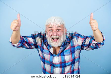 Beautiful Hair In Professional Hands. Mature Bearded Man In White Wig. Hairloss Concept. Senior Man 