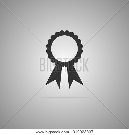 Black Check Icon In Cool Flat Style Isolated On Gray Background. Vector Illustration.