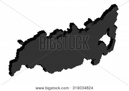 Soviet Union, Ussr Silhouette Map 3d. Vector Illustration