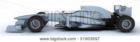 3D рендера общий открытый колесных гоночный автомобиль