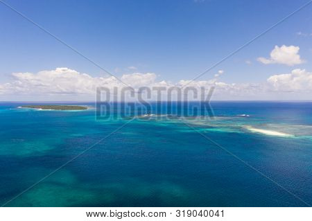 Bucas Grande Island, Philippines. Beautiful Lagoons With Atolls And Islands, View From Above. Seasca