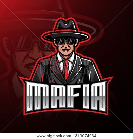 Mafia Logo Mascot Gaming Design With Text
