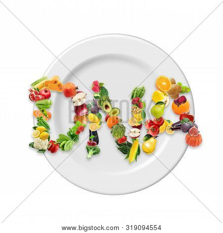 Nutrition Genetics Nutrigenomics concept DNA made of fresh veggies and fruits