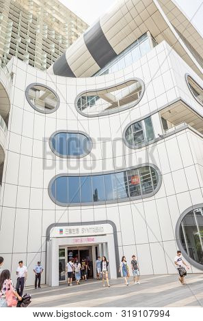 Taipei, Taiwan - August 17th, 2019: Syntrend Creative Park is a new shopping place for electronic stuff and toys in Taipei, Taiwan, Asia