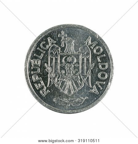 A Single 10 Moldovan Bani Coin (2013) Reverse Isolated On White Background