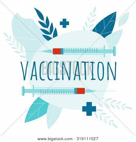 Vaccination. Flu Shot. Medical Poster. Health Care. Vector Medicine Online Banner. Medic Infographic