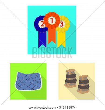 Vector Design Of Track And Racing Icon. Set Of Track And Riding Stock Symbol For Web.