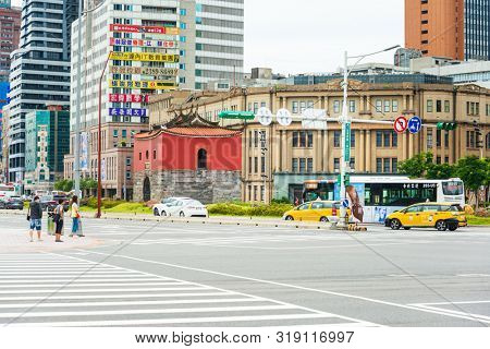TAIPEI, TAIWAN - July 2, 2019: Taipei Old North Gate (Beimen) in Taipei, Taiwan  