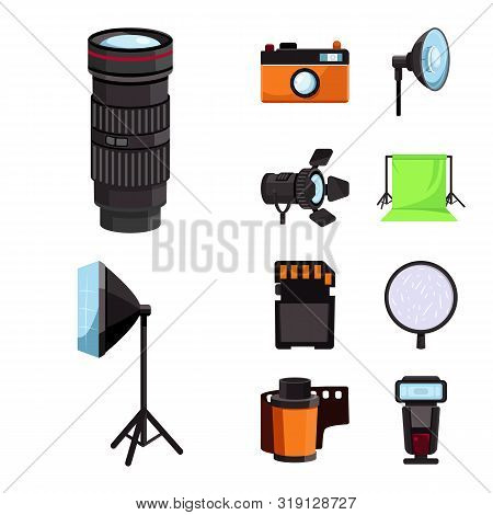 Vector Design Of Studio And Photo Logo. Collection Of Studio And Equipment Vector Icon For Stock.