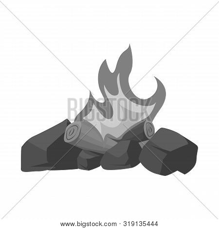 Vector Design Of Bonfire And Wood Symbol. Set Of Bonfire And Firewood Stock Vector Illustration.