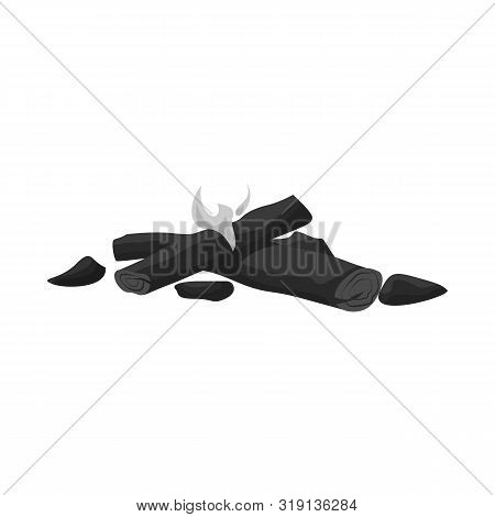Vector Design Of Bonfire And Smoke Sign. Collection Of Bonfire And Fuel Stock Vector Illustration.