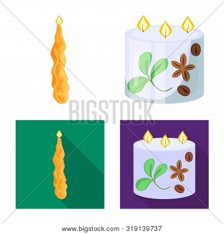 Vector Design Of Relaxation And Flame Sign. Set Of Relaxation And Wax Vector Icon For Stock.