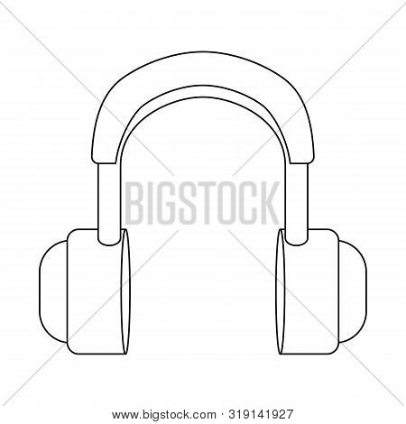 Vector Illustration Of Earphone And Head Icon. Set Of Earphone And Mobile Stock Vector Illustration.