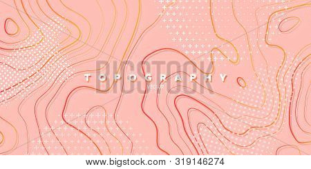 Topography Relief. Abstract Memphis Background. Vector Minimal Illustration. Liquid Gardients. Outli