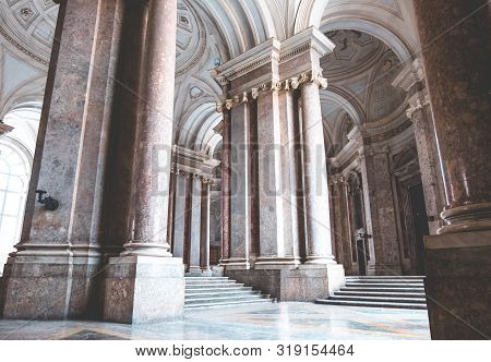 Caserta, Italy - July 12, 2019: Interior Of 18th Century Royal Palace Of Caserta - Former Royal Resi