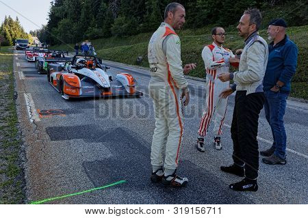 Chamrousse, France, August 25, 2019 : Drivers Of The Podium. David Meillon (3rd), Geoffrey Schatz (1
