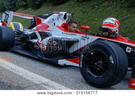 Chamrousse, France, August 25, 2019 : Young Driver Kevin Petit Prepares Its Drive For The Annual Uph
