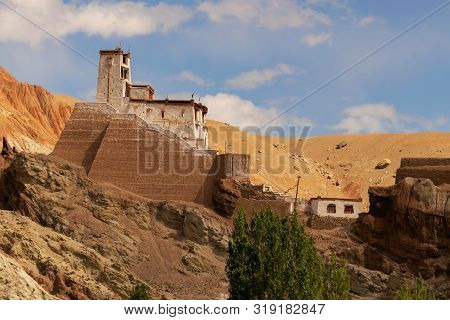 Ruins And Basgo Monastery Surrounded With Stones And Rocks Of Himalayan Mountains , Leh, Ladakh, Uni