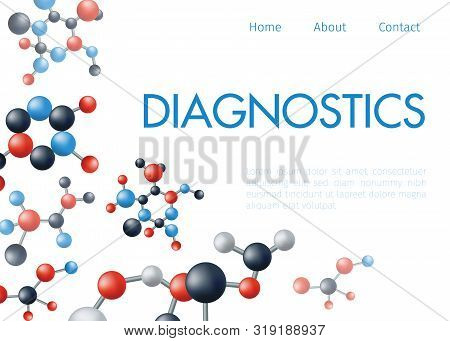 Dna Molecule Isolated On White Background For Diagnostic Center Website, Vector Illustration. Medica