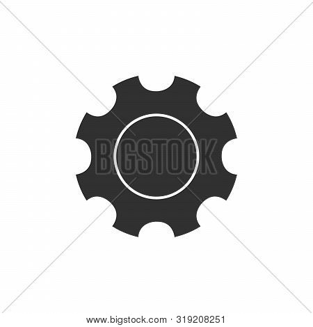 Gear Or Cog Icon Vector. Simple Flat Symbol. Stock Vector Illustration On White Background.