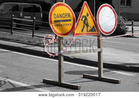 A Few Road Signs That Inform About Roadwork