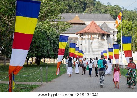 Kandy/ Sri Lanka, August 04-2019: Famous Buddha Temple Of The Sacred Tooth Relic At Kandy,sri Lanka 