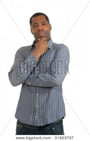 Portret Afrikaanse man op witte achtergrond