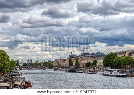 Paris, France - August 13 2019: Musee Dorsay On A Cloudy Day. The Musee Dorsay Is A French Impressio