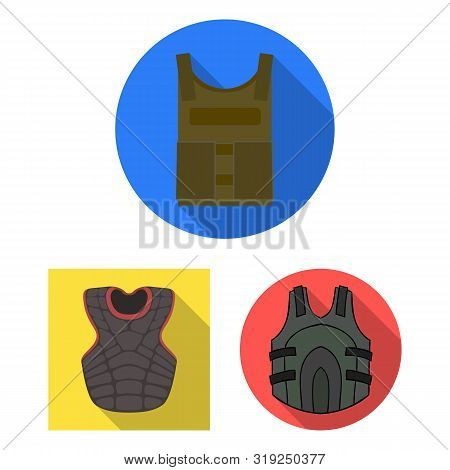Bitmap Design Of Flak And Jacket Logo. Collection Of Flak And Body Stock Symbol For Web.