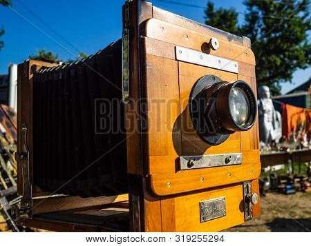 Krasnodar, Russia - August 1, 2019: Fc Camera Is A Family Of Soviet Large-format Direct-view Cameras