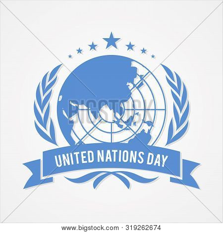 United Nation Day Banner Vector In Flat Style. United Nation Day Text Banner. Vector Illustration Ep