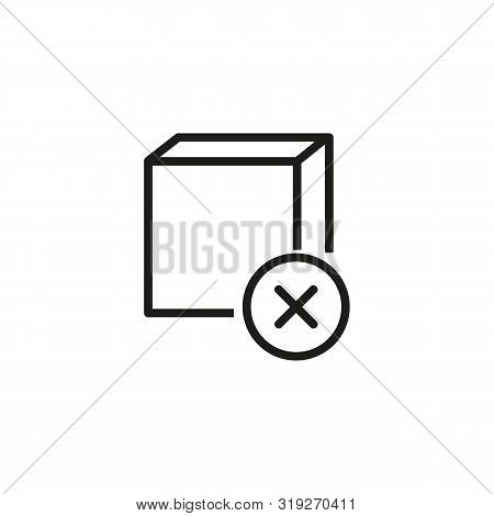Canceled Delivery Line Icon. Delete Order, Canceled Mail, Remove Purchase. Reject Or Cancel Concept.