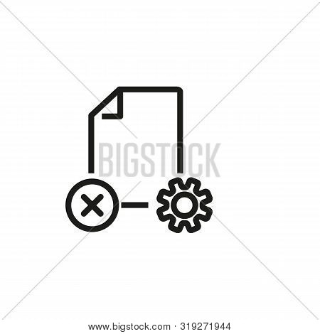 Rejected Document Line Icon. File Setting, File Restore, Deleted File. Reject Or Cancel Concept. Vec