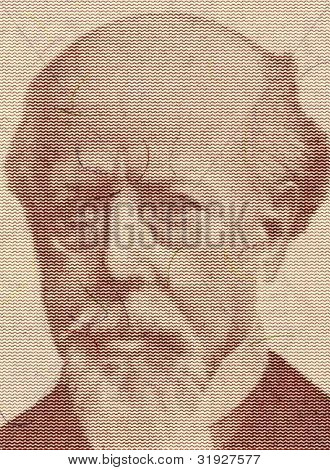 อาร์เจนตินา - เซอร์กา 1988: Roca Argentino Julio (1843-1914) บนธนบัตร 1000 Australes 1988 จากสีเงิน