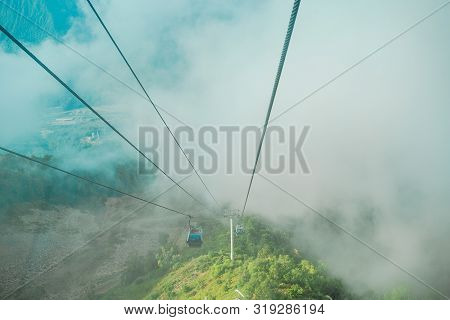 Ropeway On Top Roza Peak. Sochi, Krasnodar Krai, Russia