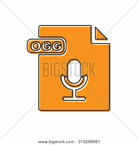 Orange Ogg File Document. Download Ogg Button Icon Isolated On White Background. Ogg File Symbol. Ve