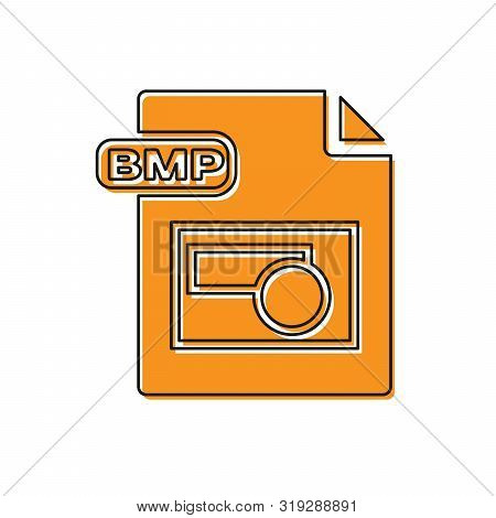 Orange Bmp File Document. Download Bmp Button Icon Isolated On White Background. Bmp File Symbol. Ve