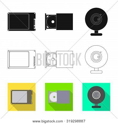 Vector Design Of Accessories And Device Symbol. Collection Of Accessories And Electronics Vector Ico