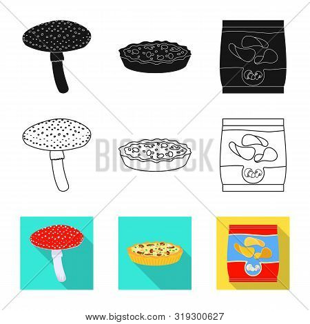 Isolated Object Of Raw And Summer Logo. Set Of Raw And Ingredient Stock Vector Illustration.