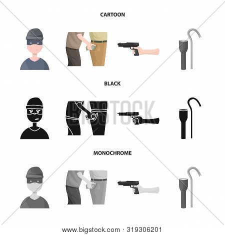 Vector Design Of Crime And Steal Sign. Set Of Crime And Villain Vector Icon For Stock.