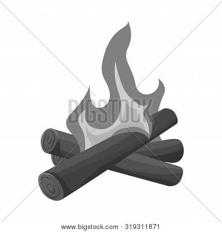 Vector Design Of Campfire And Firewood Icon. Set Of Campfire And Heat Vector Icon For Stock.