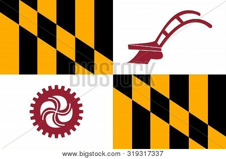 Flag Of Baltimore County Is Located In The U.s. State Of Maryland. Vector Illustration