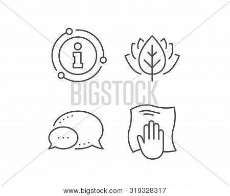 Cleaning Cloth Line Icon. Chat Bubble, Info Sign Elements. Wipe With A Rag Symbol. Housekeeping Equi