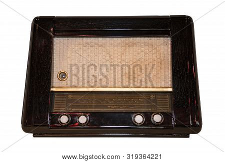 Mid 20th Century Radio Receiver - Isolated On White