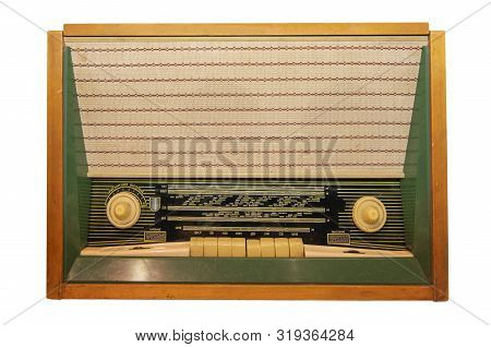 Mid 20th Century Radio Receiver - Isolated On White
