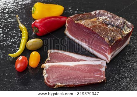 Overview Of South Tyrolean Speck On Slate