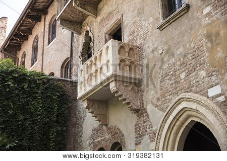 Verona, Italy, Europe, August 2019, The Balcony From Romeo And Juliet